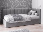 Čalouněná jednolůžková pohovka s roštem a úložným prostorem 90x200, Tom Grafitový Velvet
