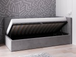 Čalouněná jednolůžková pohovka s roštem a úložným prostorem 90x200, Tom Grafitový Velvet