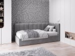 Čalouněná jednolůžková pohovka s roštem a úložným prostorem 90x200, Tom Grafitový Velvet