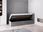 Čalouněná jednolůžková pohovka s roštem a úložným prostorem 90x200, Tom Grafitový Velvet