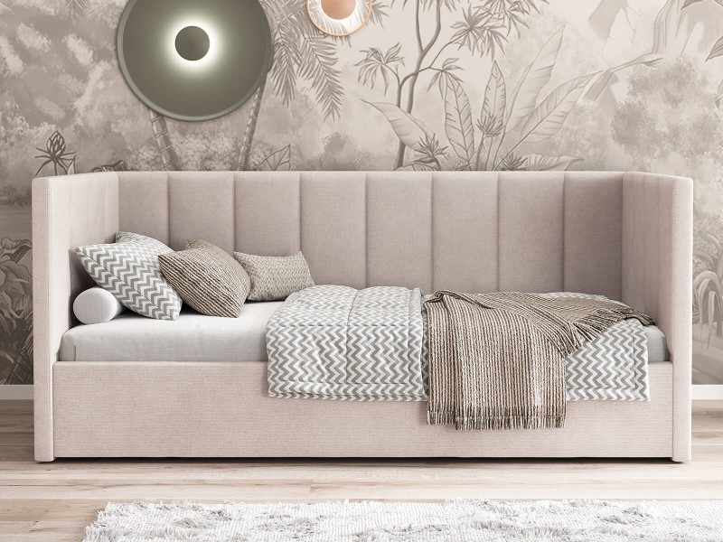 Čalouněná jednolůžková pohovka s roštem a úložným prostorem 90x200, Urus Soro 21