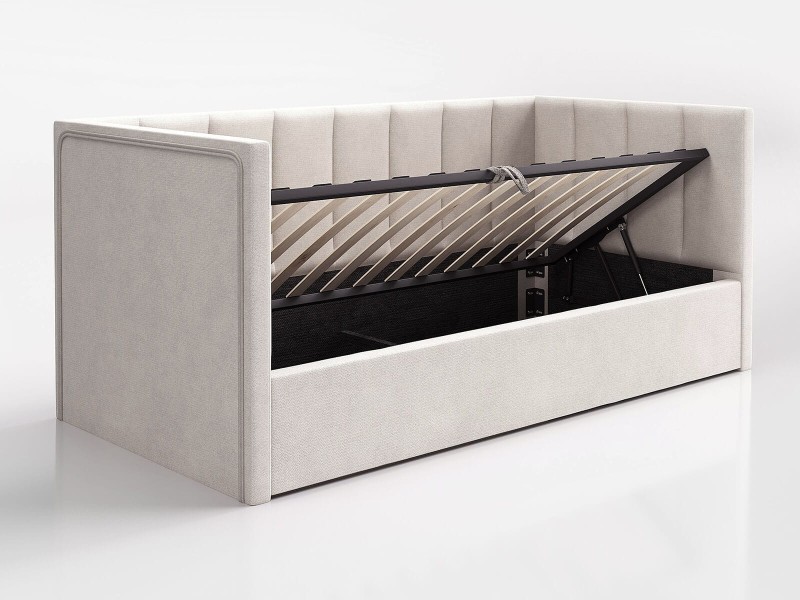 Čalouněná jednolůžková pohovka s roštem a úložným prostorem 90x200, Urus Soro 21