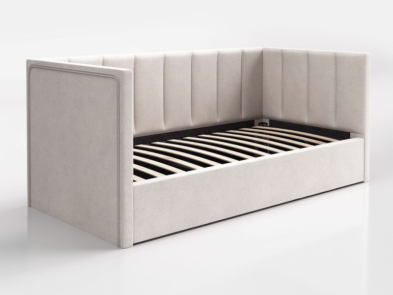 Čalouněná jednolůžková pohovka s roštem a úložným prostorem 90x200, Urus Soro 21