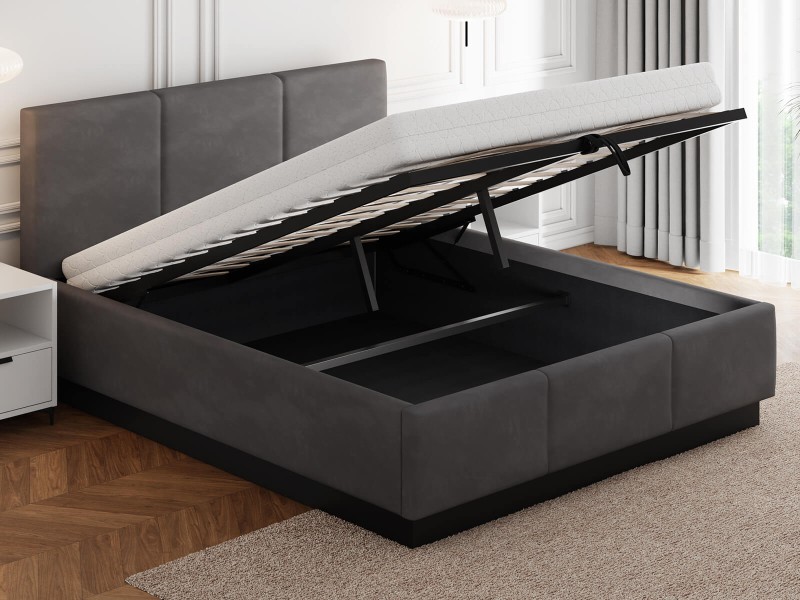 Čalouněná levitační postel s úložným prostorem 180x200 TOP line 8 Grafitový Velvet