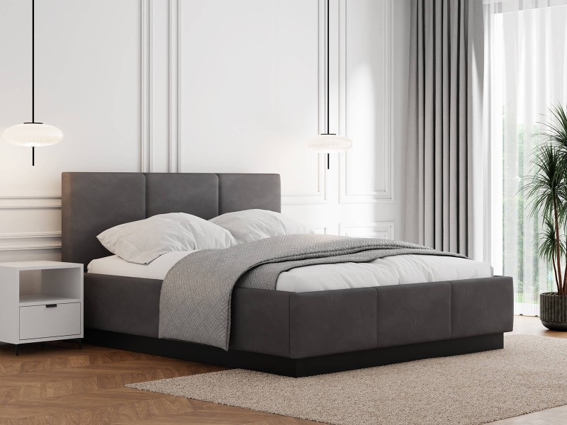 Čalouněná levitační postel s úložným prostorem 180x200 TOP line 8 Grafitový Velvet
