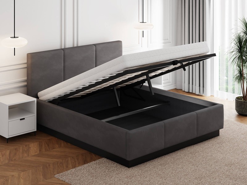 Čalouněná levitační postel s úložným prostorem 180x200 TOP line 8 Grafitový Velvet