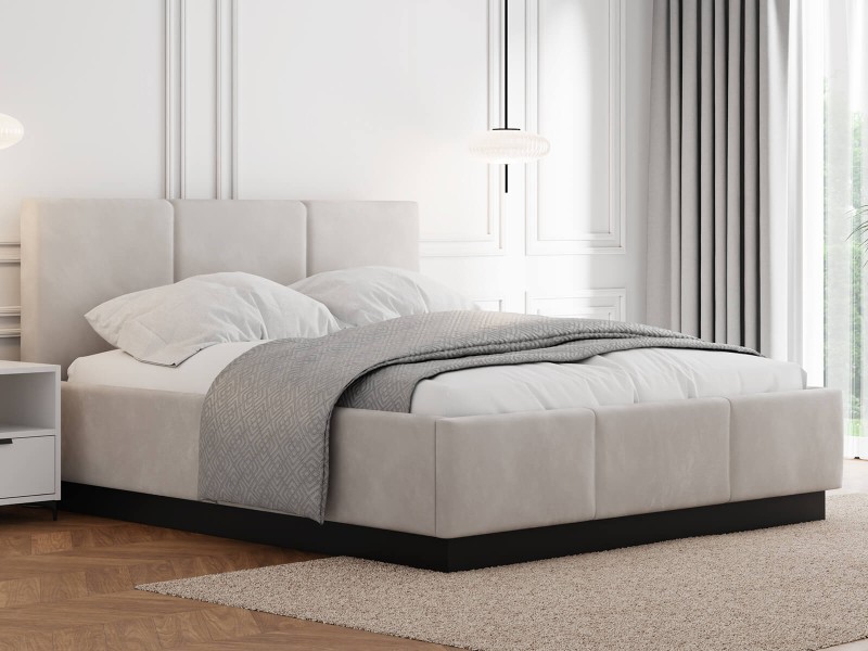 Čalouněná levitační postel s úložným prostorem 160x200 TOP line 8 Šedý  Velvet