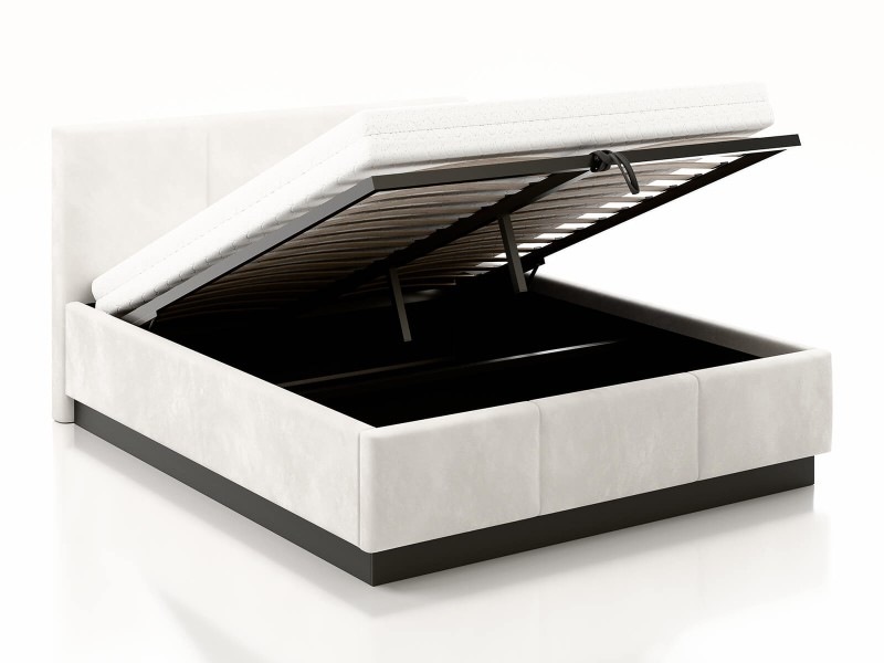 Čalouněná levitační postel s úložným prostorem 180x200 TOP line 8 Šedý  Velvet