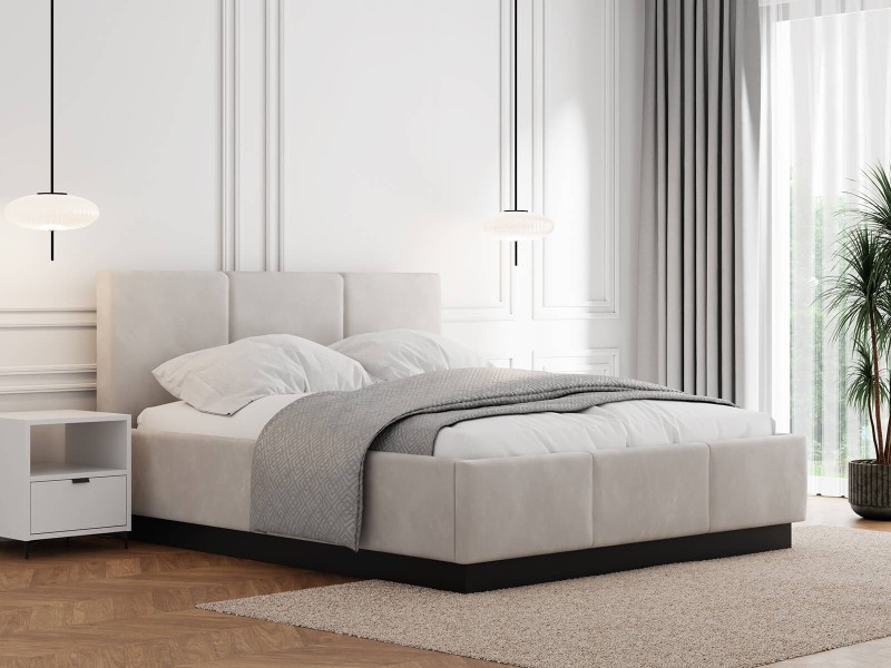 Čalouněná levitační postel s úložným prostorem 180x200 TOP line 8 Šedý  Velvet