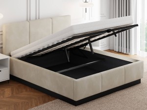 Čalouněná levitační postel s úložným prostorem 180x200 TOP line 8 Béžový  Velvet