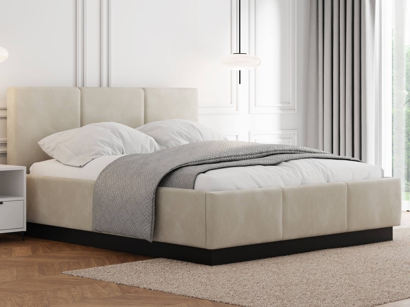 Čalouněná levitační postel s úložným prostorem 180x200 TOP line 8 Béžový  Velvet