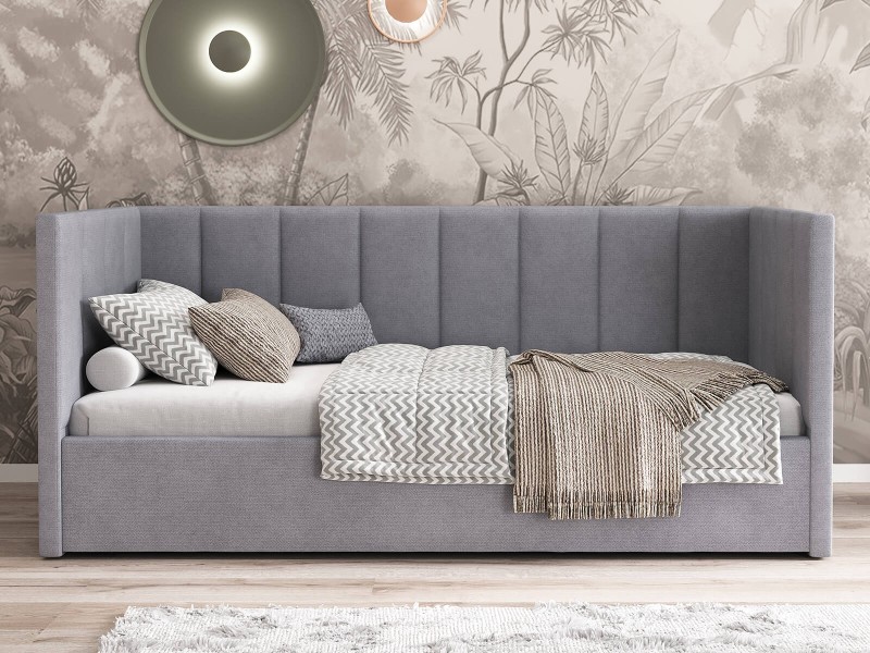 Čalouněná jednolůžková pohovka s roštem a úložným prostorem 90x200, Urus Soro 90