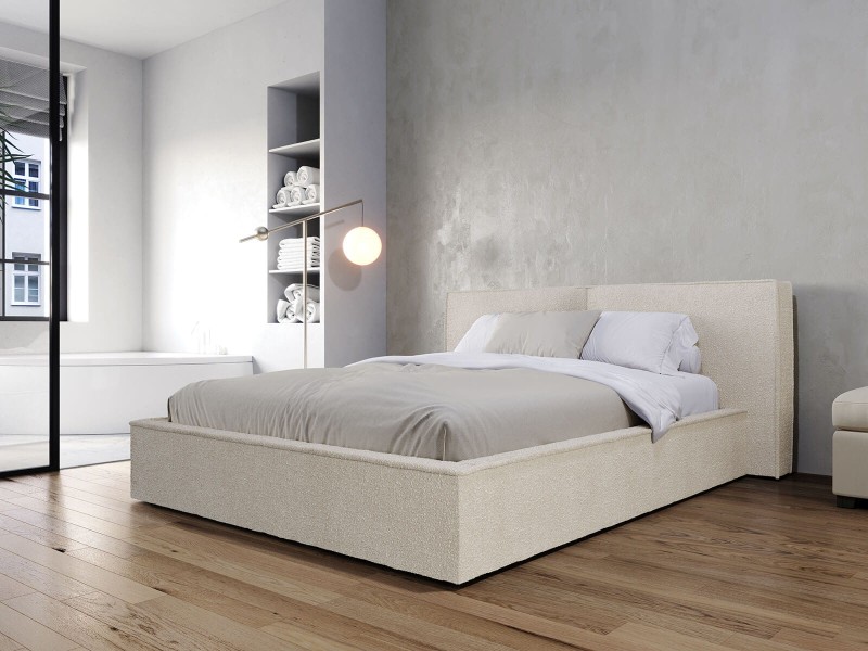Čalouněná postel s úložným prostorem 180x200 PRO line 20 Krémová Boucle