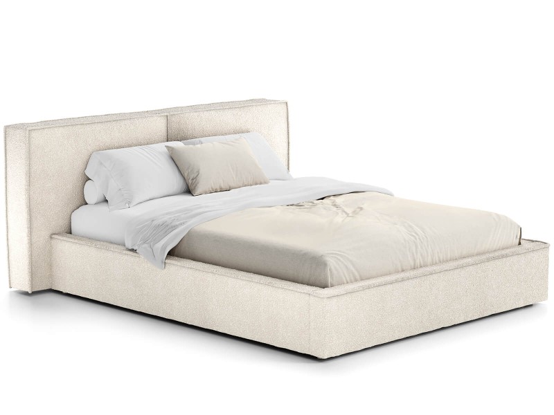 Čalouněná postel s úložným prostorem 140x200 PRO line 20 Krémová Boucle