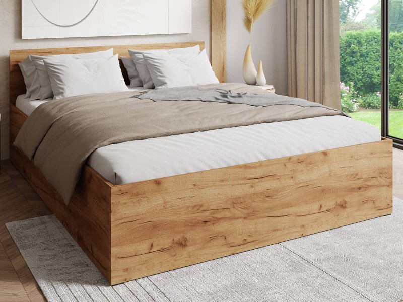 Postel 140x200 DM1 dub craft s roštem