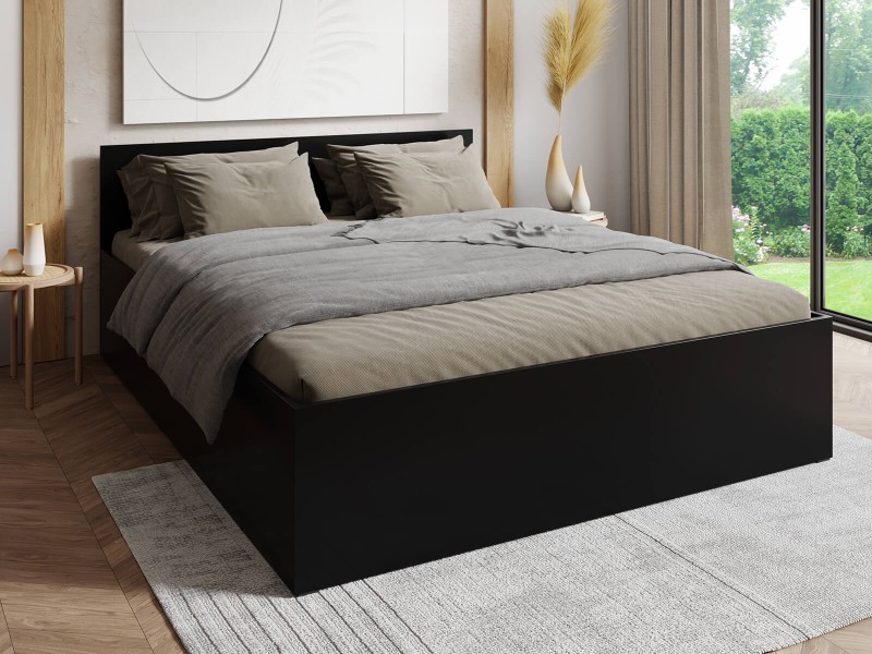 Postel 160x200 DM1 Černý s roštem