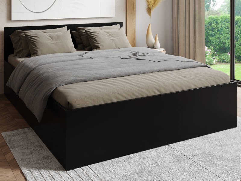 Postel 140x200 DM1 Černý s roštem