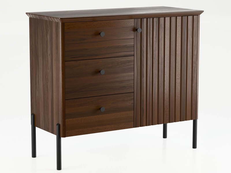 Buková dřevěná komoda Lamelo, šířka 93 cm, Vlašský Ořech