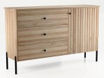 Buková dřevěná komoda Lamelo, šířka 143 cm, Přírodní Buk
