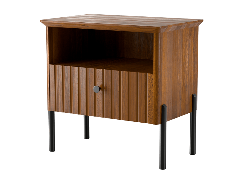 Dřevěný noční stolek z buku Lamelo Rustikální Dub