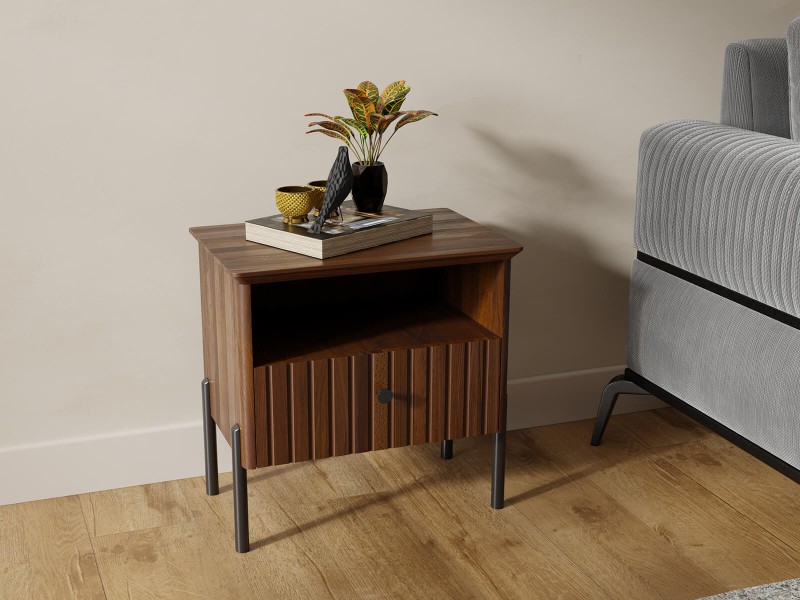 Dřevěný noční stolek z buku Lamelo Vlašský Ořech