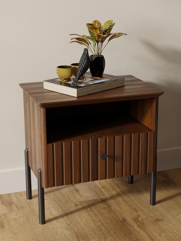 Dřevěný noční stolek z buku Lamelo Vlašský Ořech