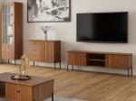 TV skříňka z bukového dřeva Lamelo, šířka 158 cm, Rustikální Dub
