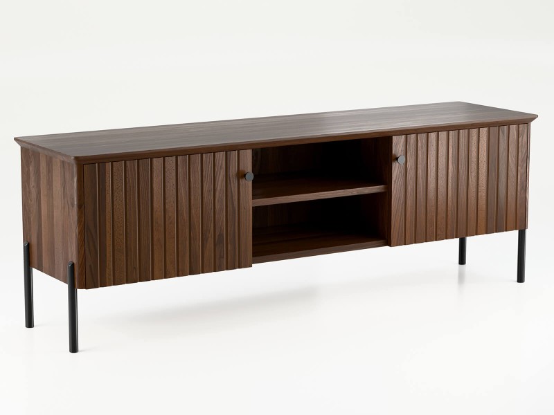 TV skříňka z bukového dřeva Lamelo, šířka 158 cm, Vlašský Ořech