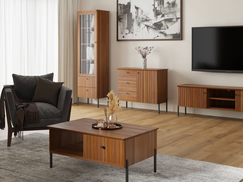 Konferenční stolek Lamelo z bukového dřeva, Rustikální Dub