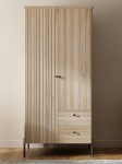Dřevěná buková šatní skříň Lamelo 2D, Přírodní Buk