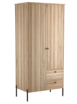 Dřevěná buková šatní skříň Lamelo 2D, Přírodní Buk