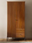 Dřevěná buková šatní skříň Lamelo 2D, Rustikální Dub