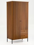 Dřevěná buková šatní skříň Lamelo 2D, Rustikální Dub