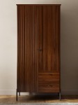 Dřevěná buková šatní skříň Lamelo 2D, Vlašský Ořech