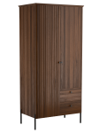 Dřevěná buková šatní skříň Lamelo 2D, Vlašský Ořech