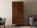 Dřevěná buková šatní skříň Lamelo 2D, Vlašský Ořech