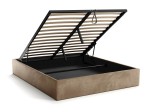 Čalouněná postel s úložným prostorem 140x200 bez čela BOX line Hnědá  Velvet