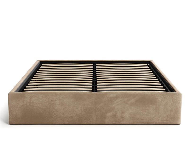 Čalouněná postel s úložným prostorem 160x200 bez čela BOX line Hnědá  Velvet