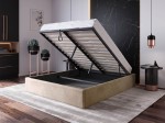 Čalouněná postel s úložným prostorem 180x200 bez čela BOX line Hnědá  Velvet