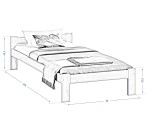 Postel z masivu VitBed 90x200 Isao ořech s roštem + Matrace Heka 90x200