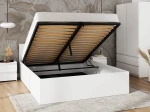 Postel DM1 160x200 s roštem a úložným prostorem, bílá