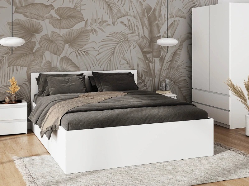 Postel DM1 160x200 s roštem a úložným prostorem, bílá