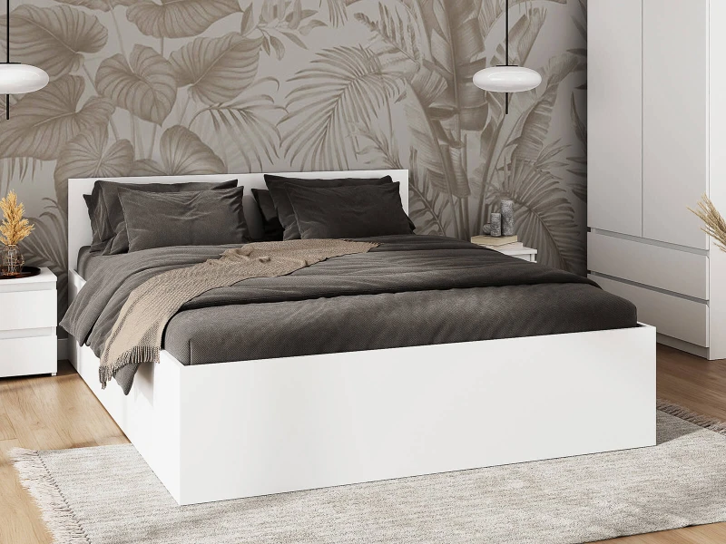 Postel DM1 140x200 s roštem a úložným prostorem, bílá