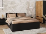 Postel DM1 140x200 s roštem a úložným prostorem, černá