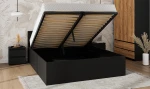 Postel DM1 140x200 s roštem a úložným prostorem, černá