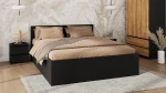 Postel DM1 140x200 s roštem a úložným prostorem, černá
