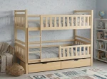 Dřevěná patrová postel se zásuvkami P4S 90x200 borovice