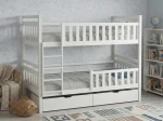 Dřevěná patrová postel se zásuvkami P4S 90x200 bílá