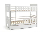 Dřevěná patrová postel se zásuvkami P4S 90x200 bílá