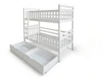 Dřevěná patrová postel se zásuvkami P4S 90x200 bílá